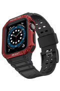 Mey İthalat® Watch 42mm KR401 Silikon Kordon - Siyah-Kırmızı