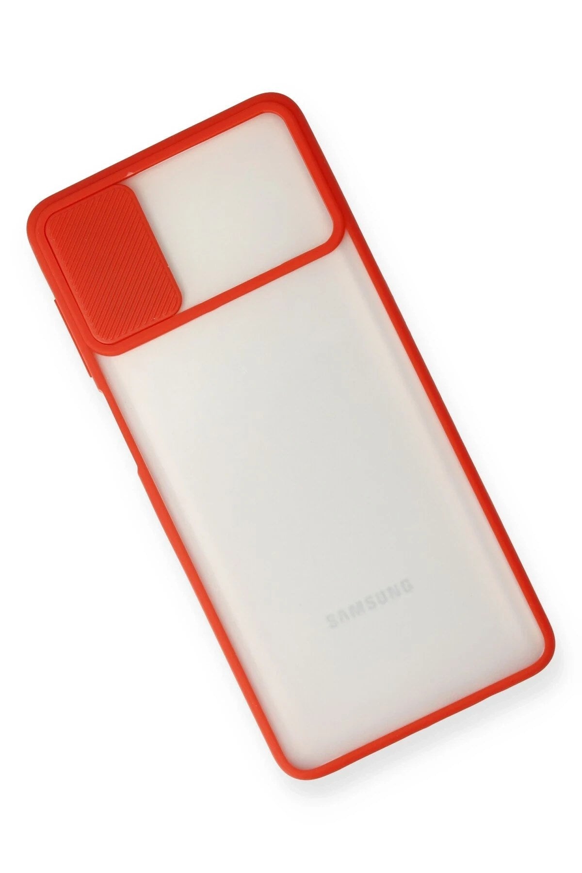 Mey İthalat® Samsung Galaxy M51 Kılıf Palm Buzlu Kamera Sürgülü Silikon - Kırmızı