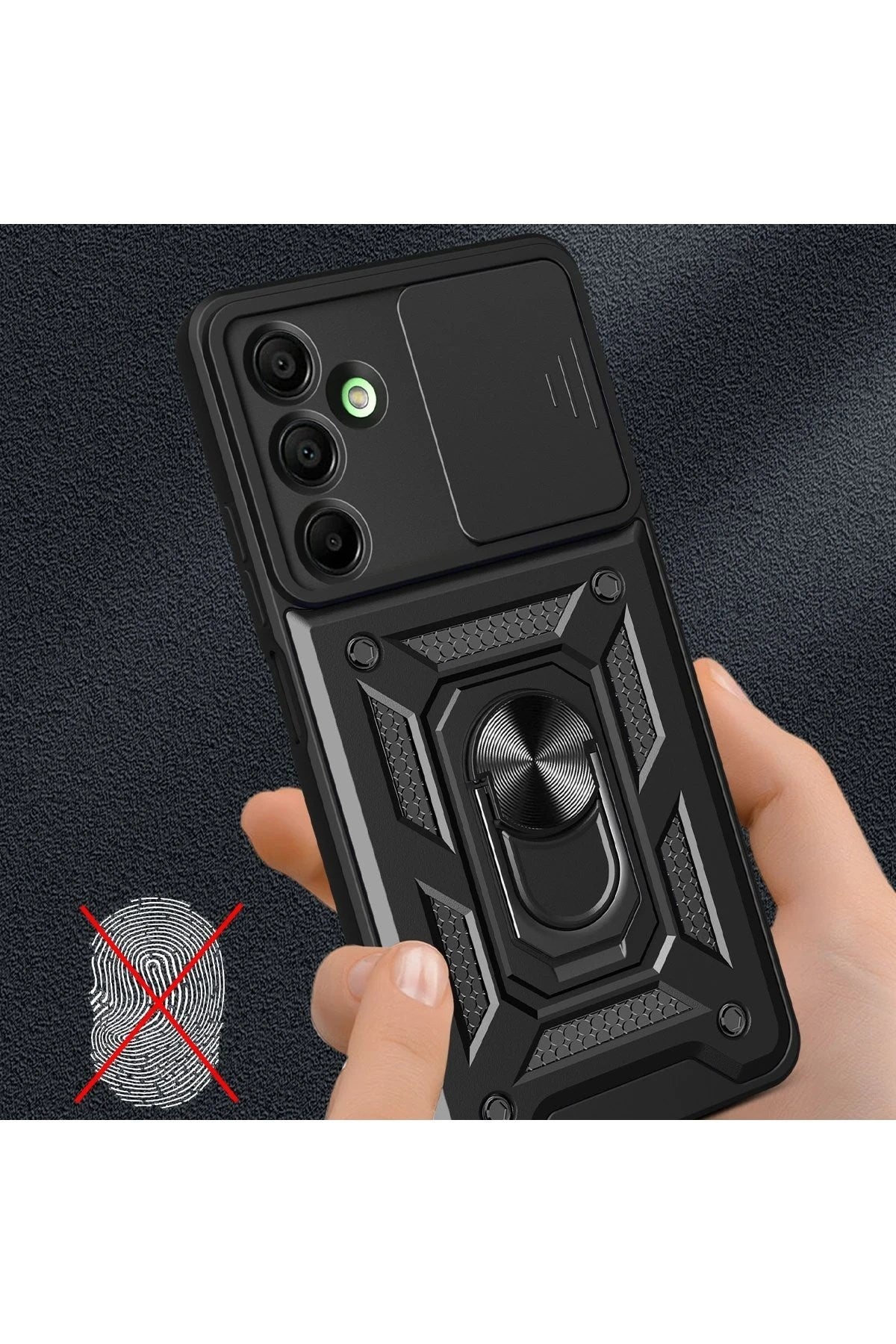 Mey İthalat® Samsung Galaxy A56 Kılıf Pars Lens Yüzüklü Silikon - Yeşil