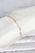 Mey İthalat® CM 14K Gold Renk Kalpli Zincir Model Kadın Bileklik
