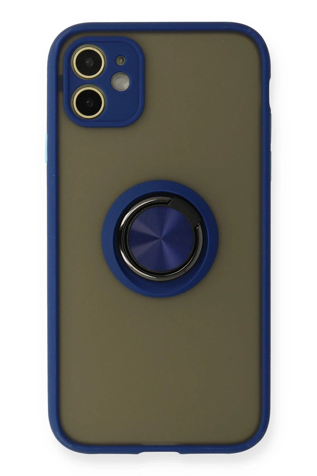 Mey İthalat® iPhone 11 Kılıf Montreal Yüzüklü Silikon Kapak - Lacivert