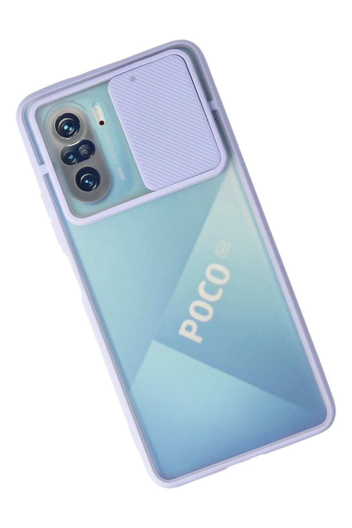 Mey İthalat® Poco F3 Kılıf Palm Buzlu Kamera Sürgülü Silikon - Lila