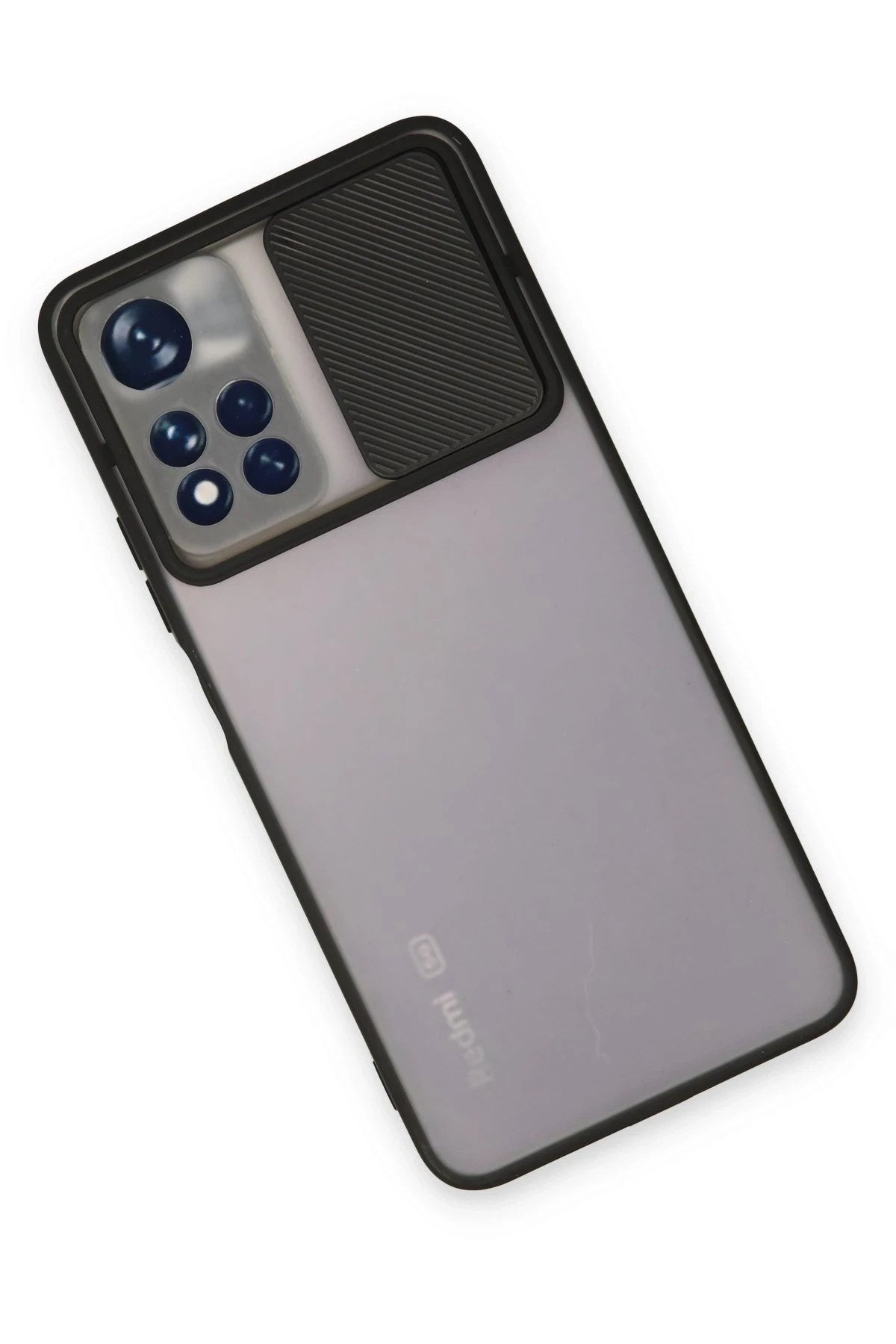Mey İthalat® Redmi Note 11T Kılıf Palm Buzlu Kamera Sürgülü Silikon - Siyah