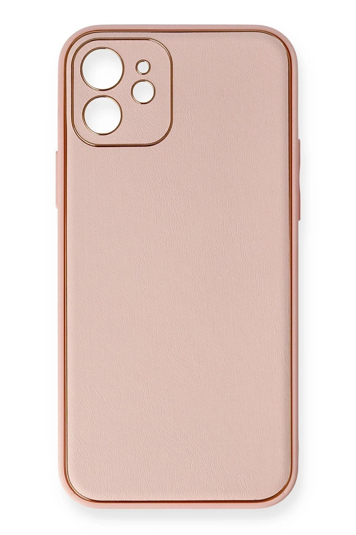 Mey İthalat® iPhone 12 Kılıf Coco Deri Silikon Kapak - Pembe
