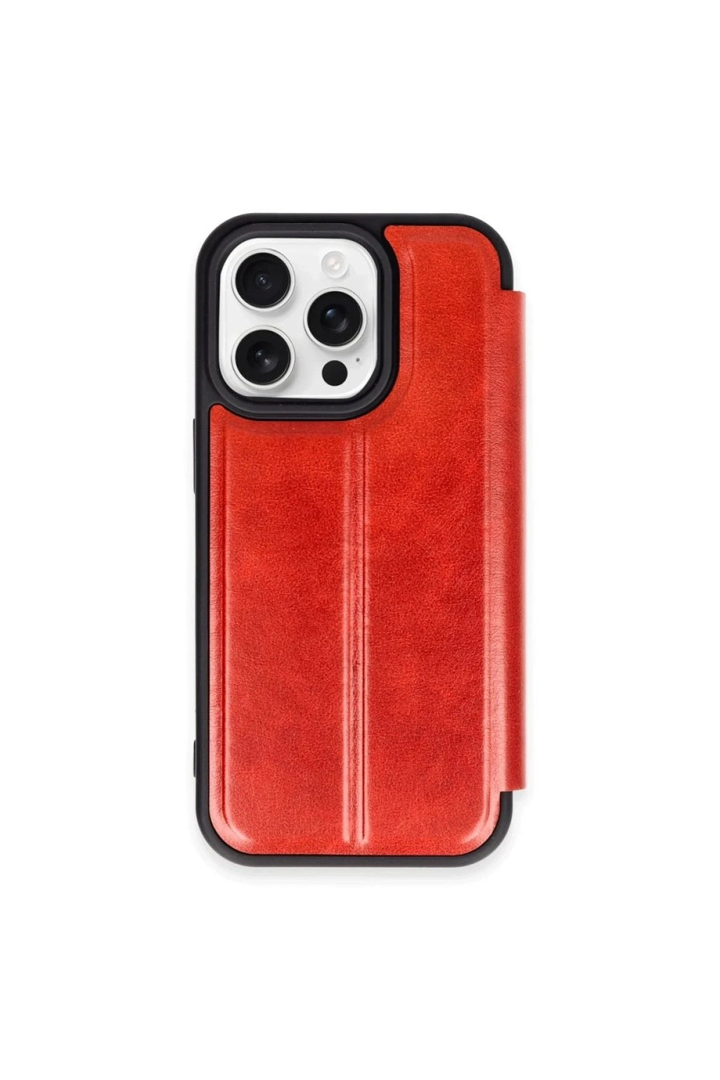 Mey İthalat® iPhone 15 Pro Max Kılıf Flip Cover - Kırmızı