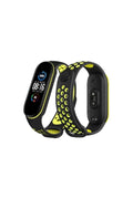 Mey İthalat® Mi Band 7 Spor Delikli Kordon - Siyah-Yeşil