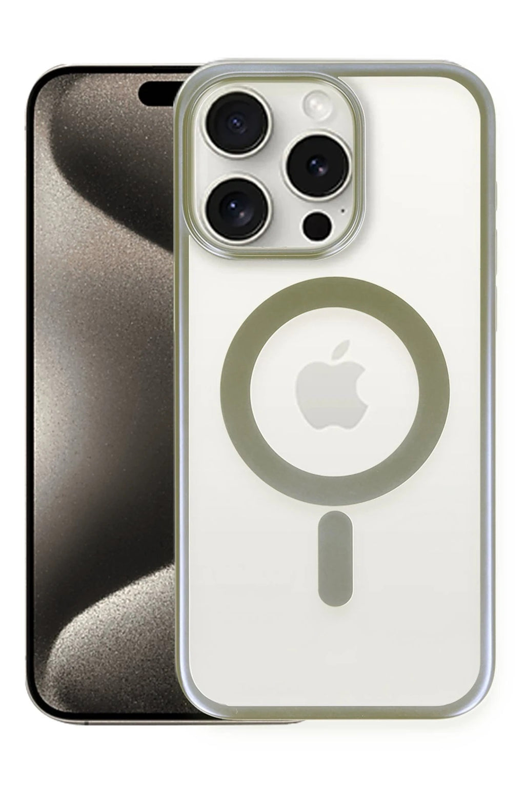 Mey İthalat® iPhone 15 Pro Max Kılıf Erozi Magsafe Kapak - Gri