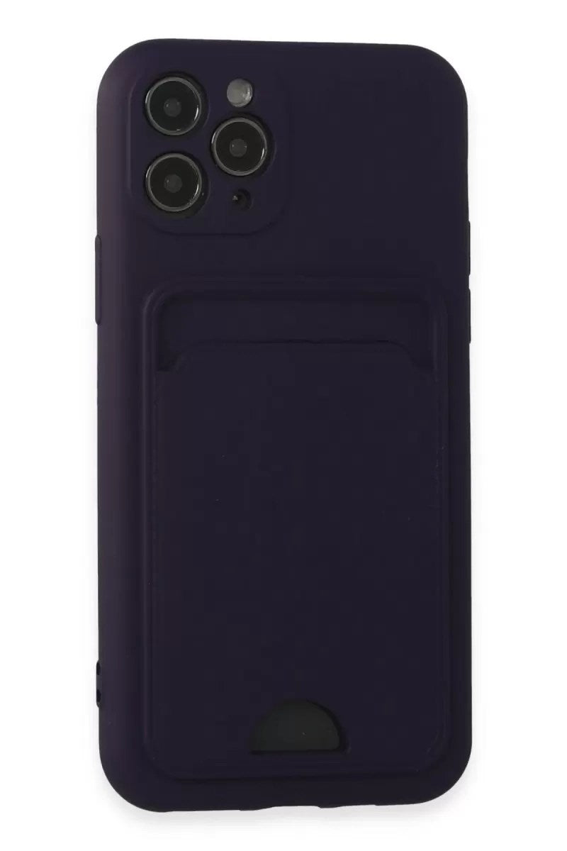 Mey İthalat® iPhone 11 Pro Kılıf Kelvin Kartvizitli Silikon - Derin Mor