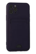 Mey İthalat® iPhone 11 Pro Kılıf Kelvin Kartvizitli Silikon - Derin Mor