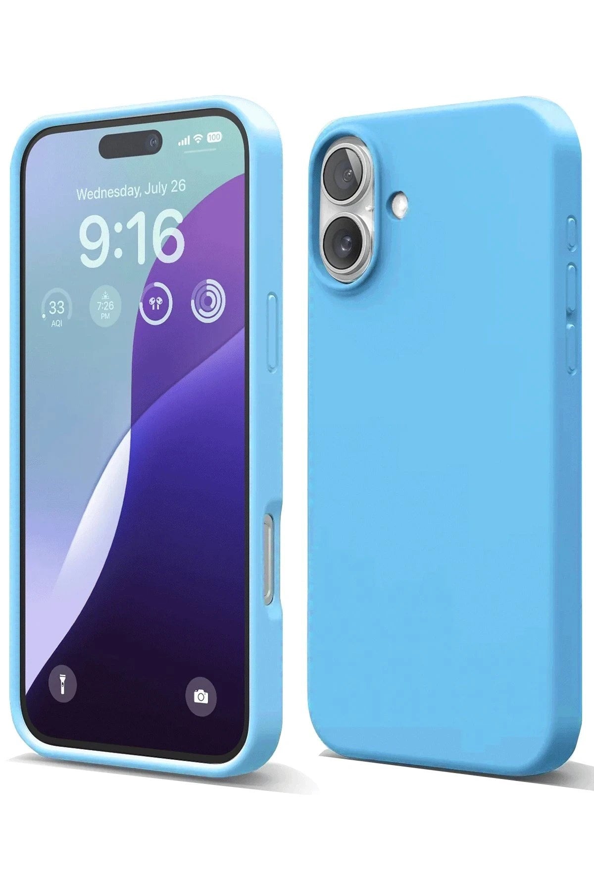 Mey İthalat® iPhone 16 Plus Kılıf Nano içi Kadife Silikon - Mavi