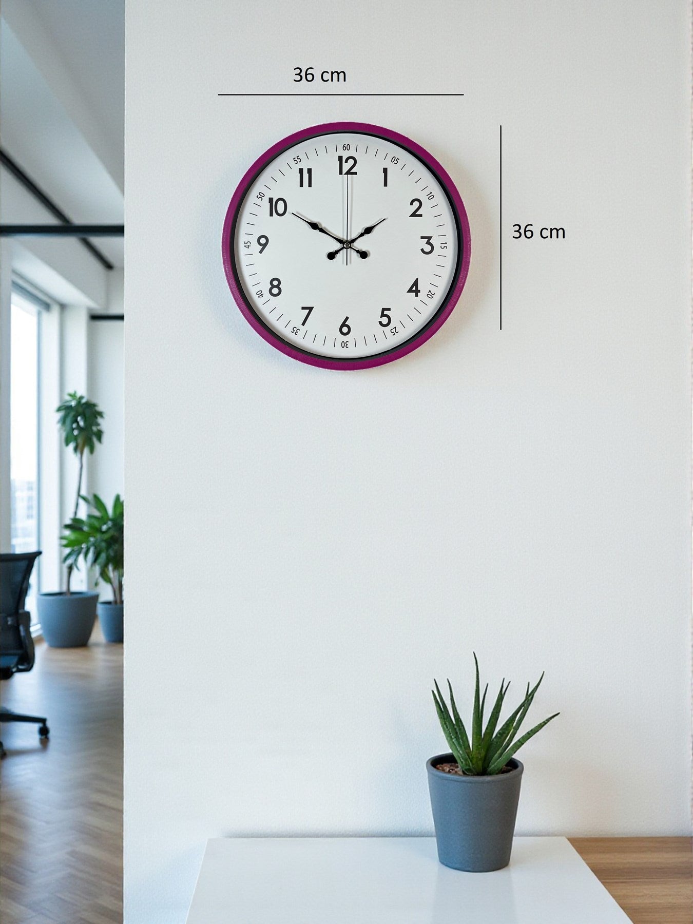 36 Cm Pembe Dekoratif Duvar Saati