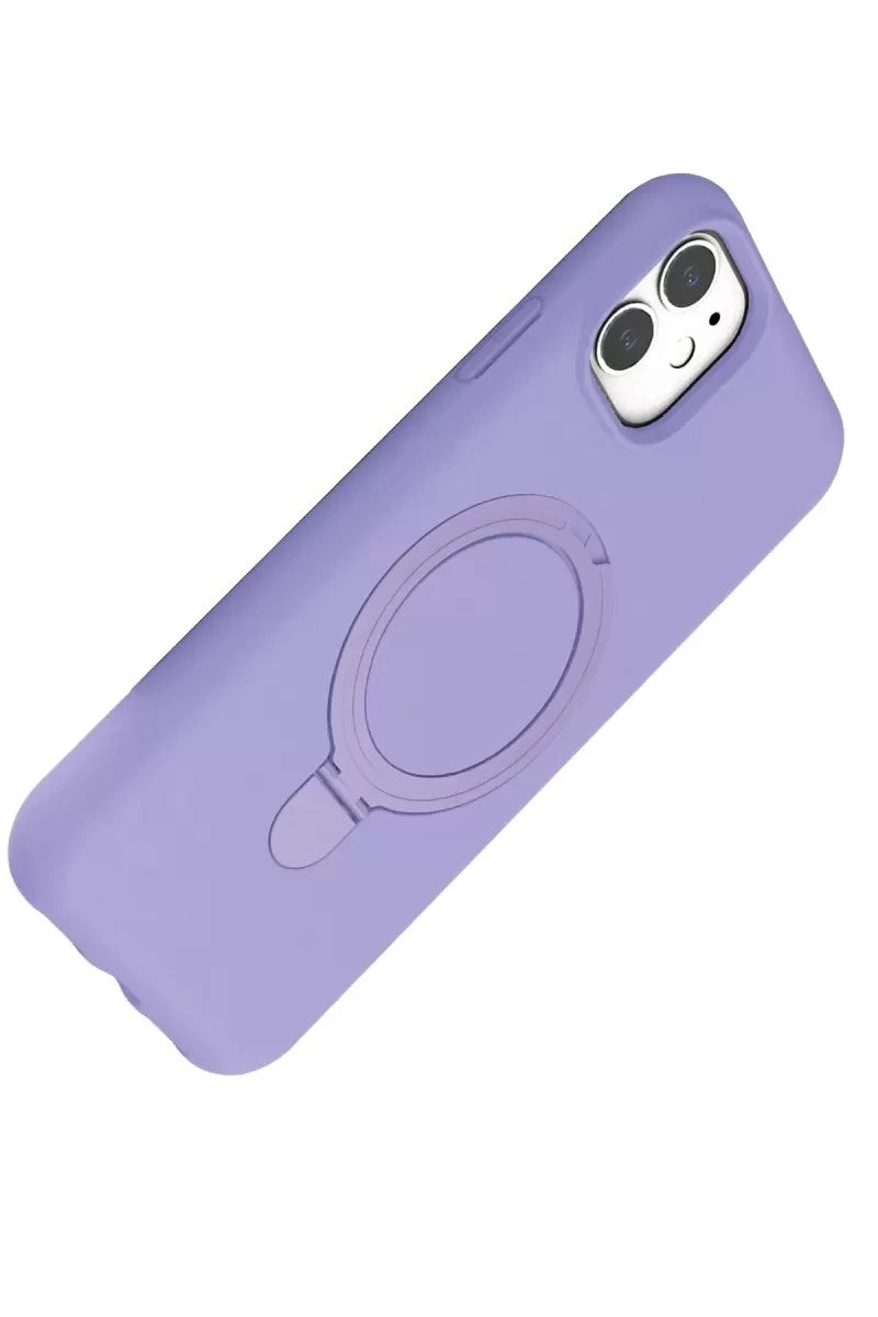 Mey İthalat® iPhone 11 Regal Magsafe Standlı Kapak - Lila