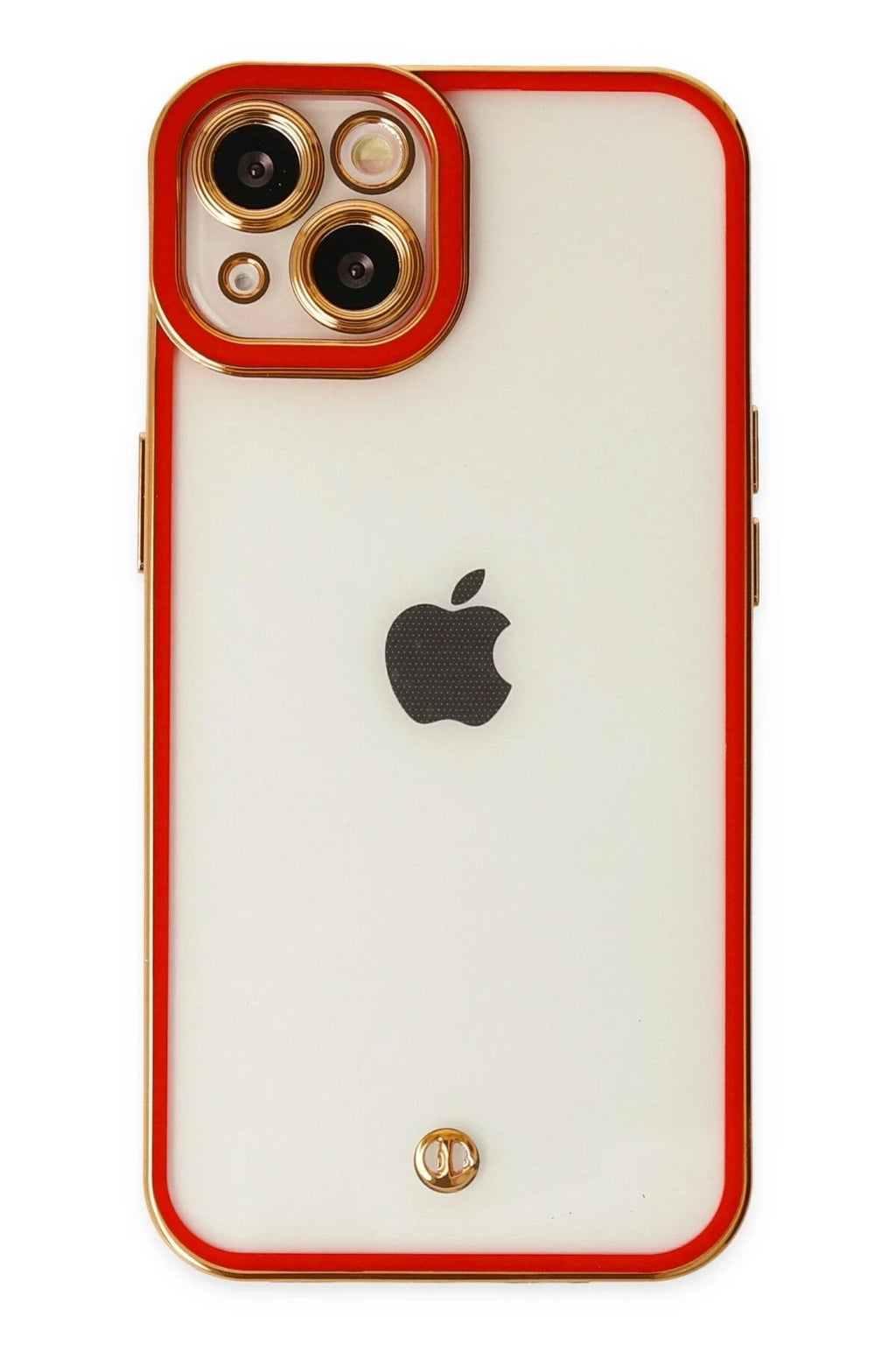 Mey İthalat® iPhone 14 Plus Kılıf Liva Lens Silikon - Kırmızı