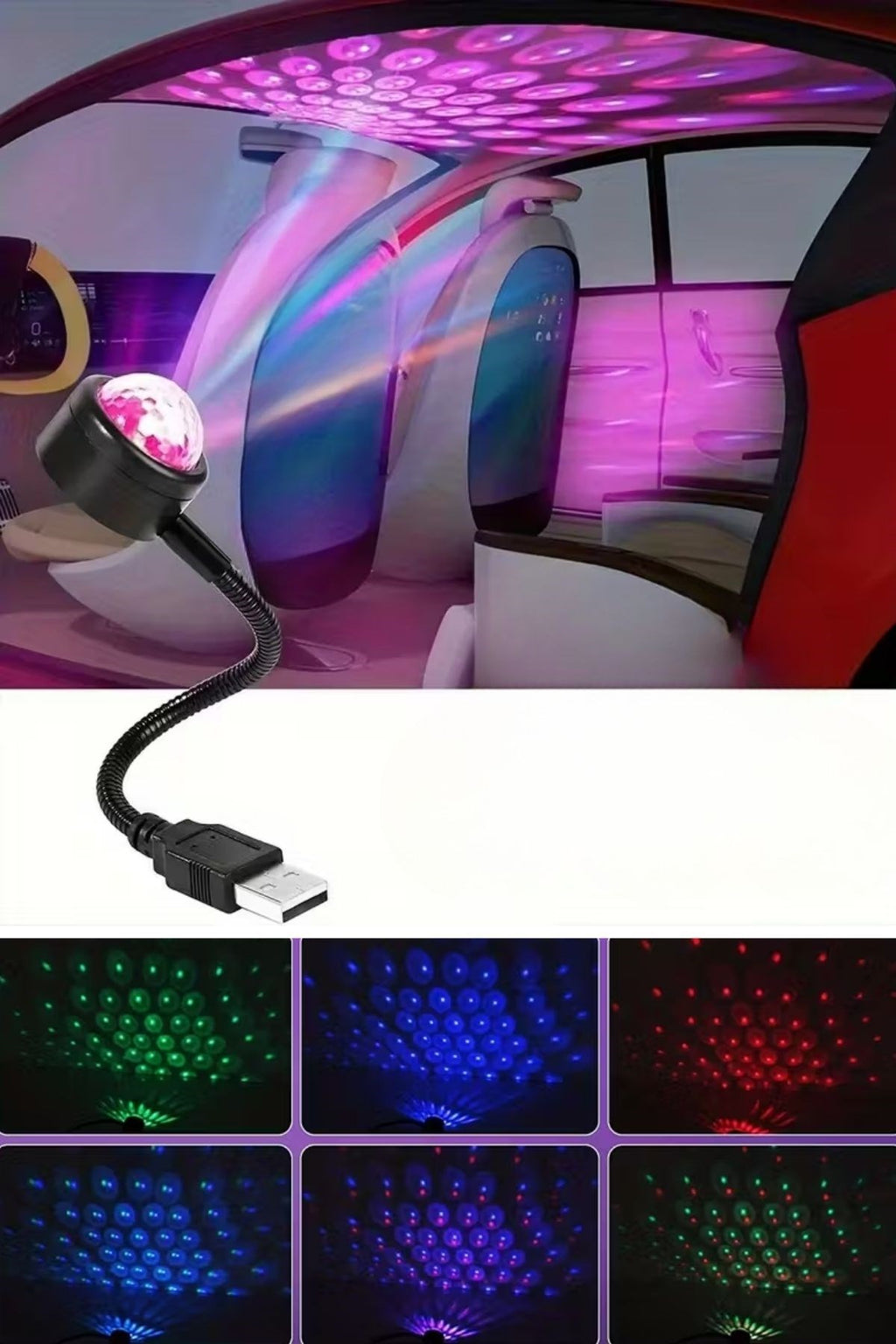 USB Sese Duyarlı 8 Farklı Mod Işıklı LED Atmosfer Işığı – Ambiyans Aydınlatması