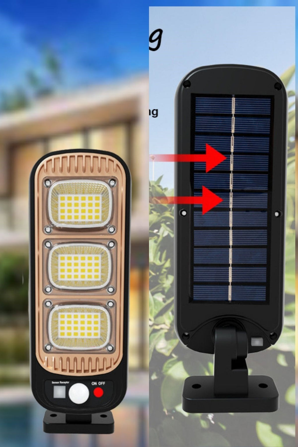 Sensörlü Güneş Enerjisi İle Şarj Olabilen Duvara Monte Solar Aydınlatma GL-84069