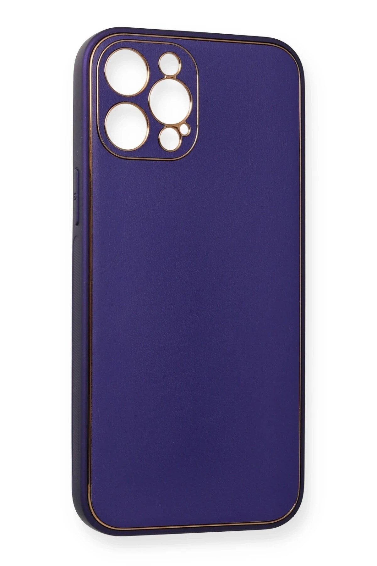 Mey İthalat® iPhone 12 Pro Kılıf Coco Deri Silikon Kapak - Mor