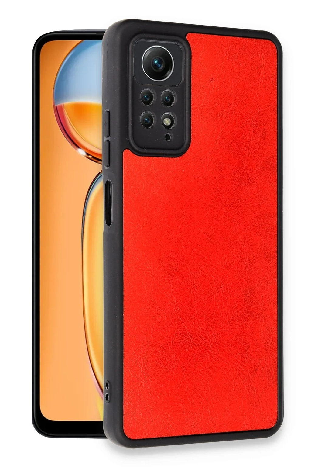 Mey İthalat® Redmi Note 12 Pro 4G Kılıf Aras Deri Kapak - Kırmızı