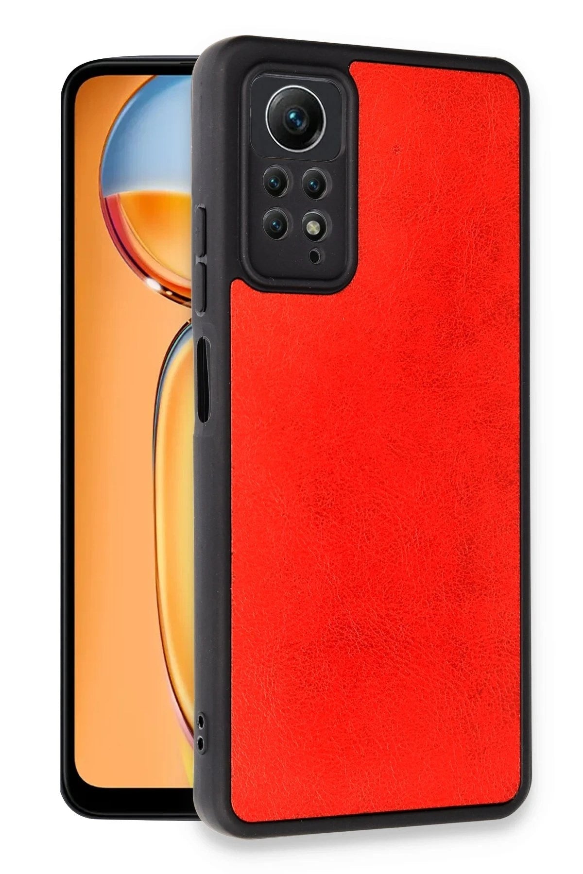 Mey İthalat® Redmi Note 12 Pro 4G Kılıf Aras Deri Kapak - Kırmızı