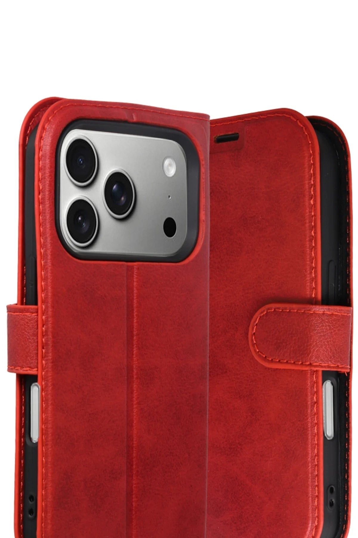 Mey İthalat® iPhone 17 Pro Trend S Plus Kapaklı Kılıf - Kırmızı