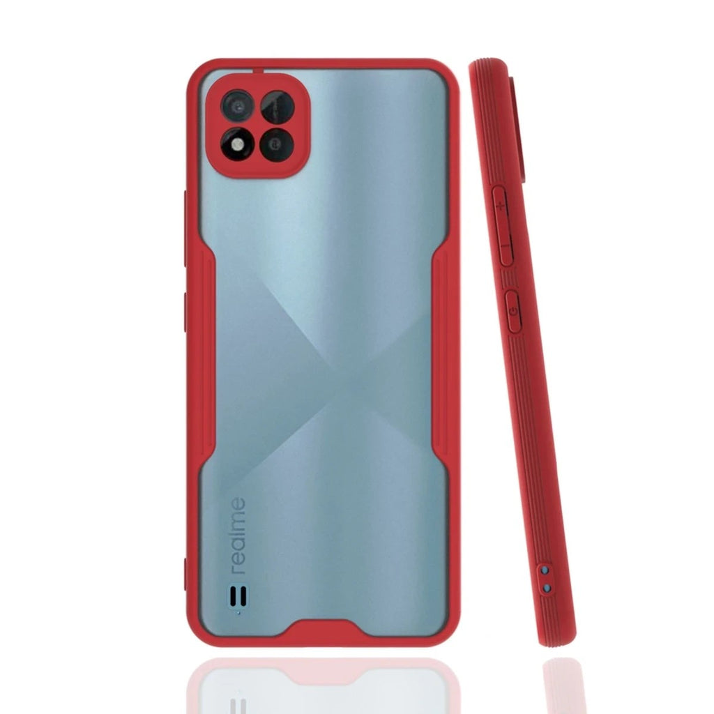 Mey İthalat® Realme C11 2021 Kılıf Platin Silikon - Kırmızı