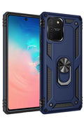 Mey İthalat® Samsung Galaxy A91 / S10 Lite Kılıf Sofya Yüzüklü Silikon Kapak - Lacivert