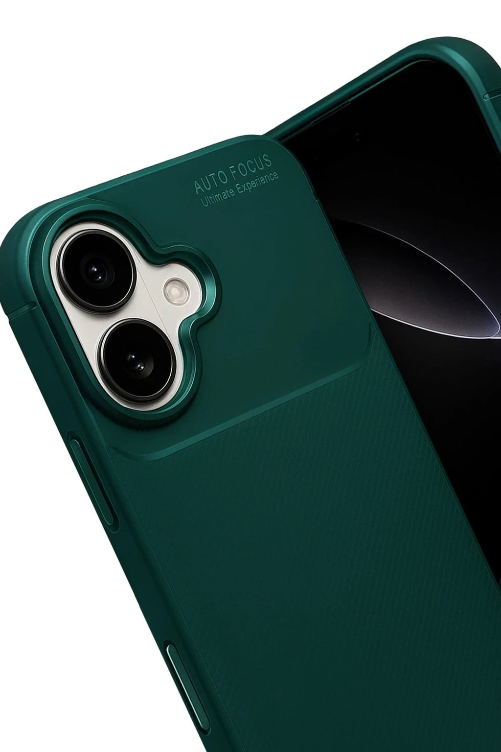 Mey İthalat® iPhone 17 Auto Focus Karbon Kapak - Koyu Yeşil