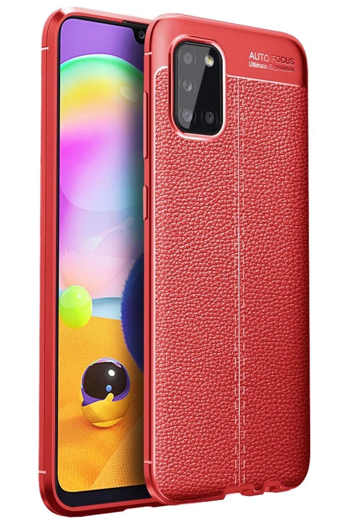Mey İthalat® Samsung Galaxy A31 Kılıf Auto Focus Kapak - Kırmızı