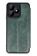 Mey İthalat® Realme Note 50 4G Kılıf Flip Cover - Koyu Yeşil