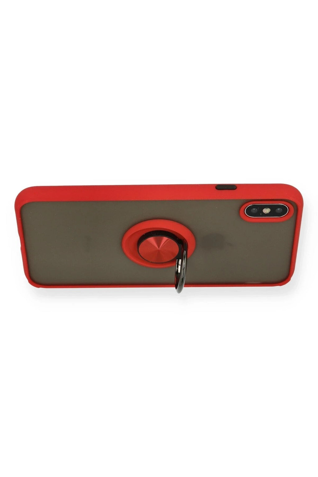 Mey İthalat® iPhone X Kılıf Montreal Yüzüklü Silikon Kapak - Kırmızı