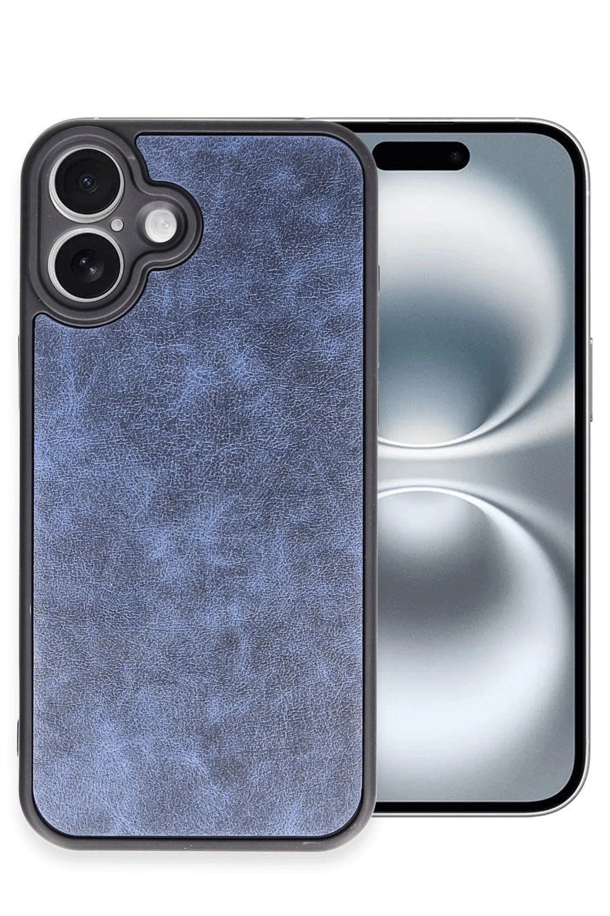 Mey İthalat® iPhone 16 Plus Kılıf Aras Deri Kapak - Lacivert