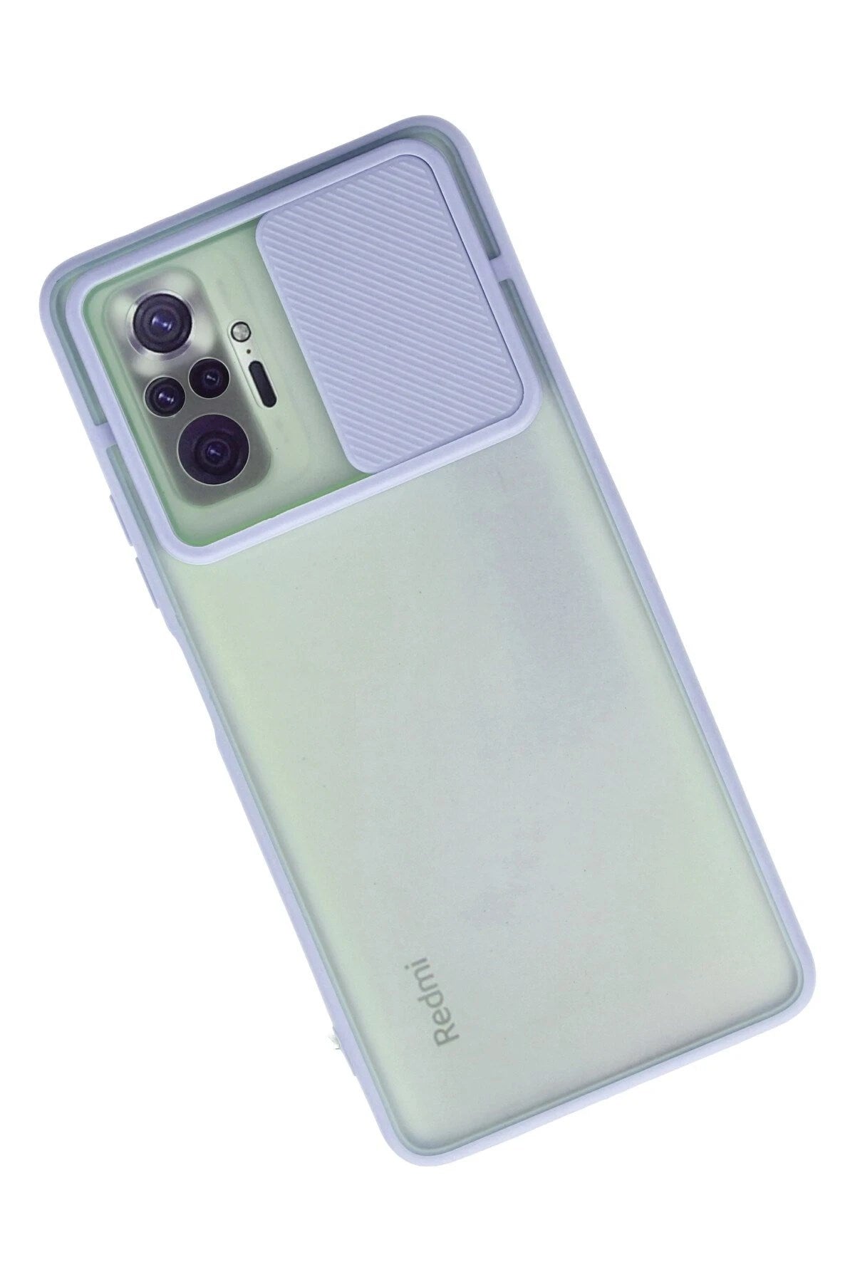 Mey İthalat® Redmi Note 10 Pro Kılıf Palm Buzlu Kamera Sürgülü Silikon - Lila