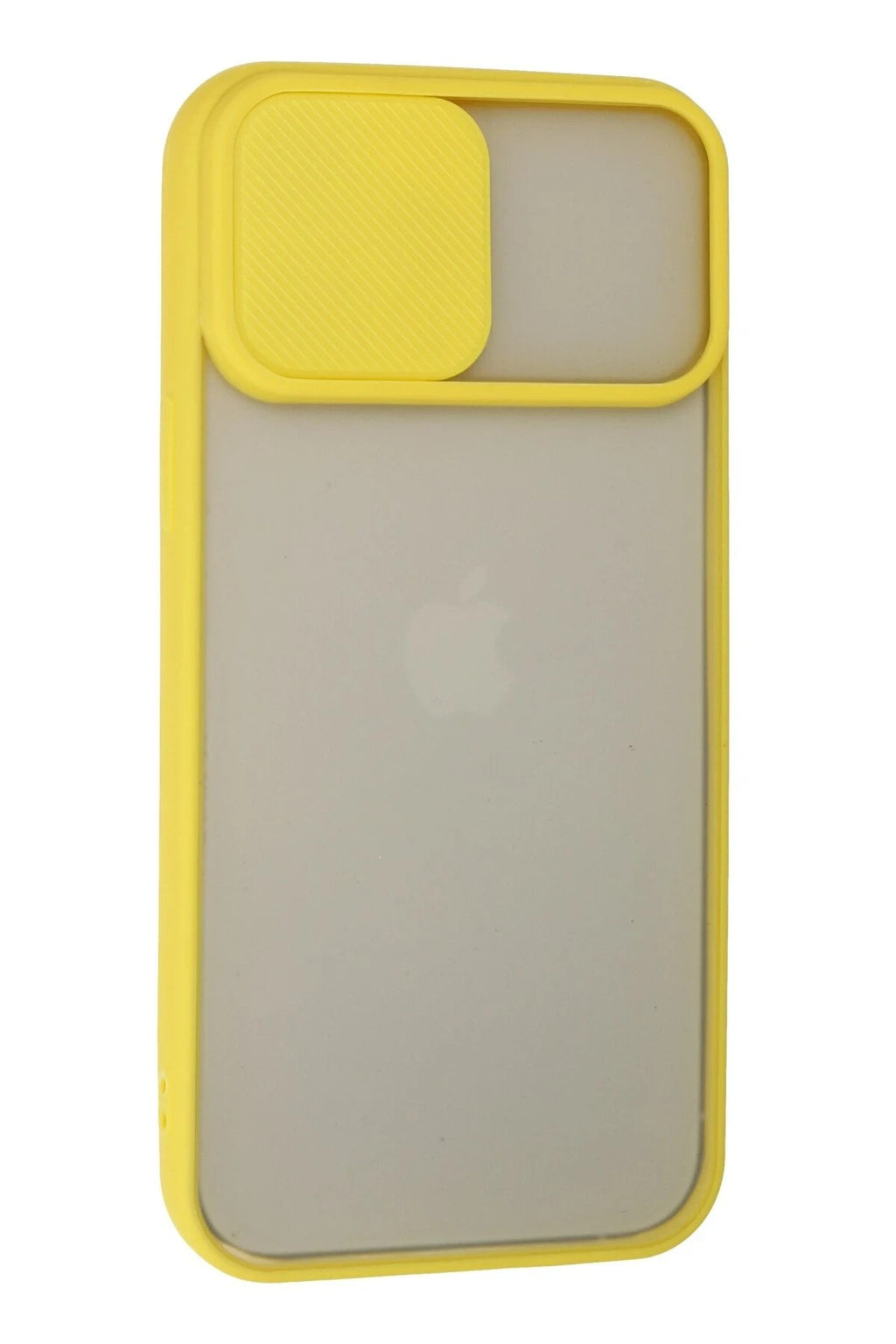 Mey İthalat® iPhone 13 Pro Max Kılıf Palm Buzlu Kamera Sürgülü Silikon - Sarı