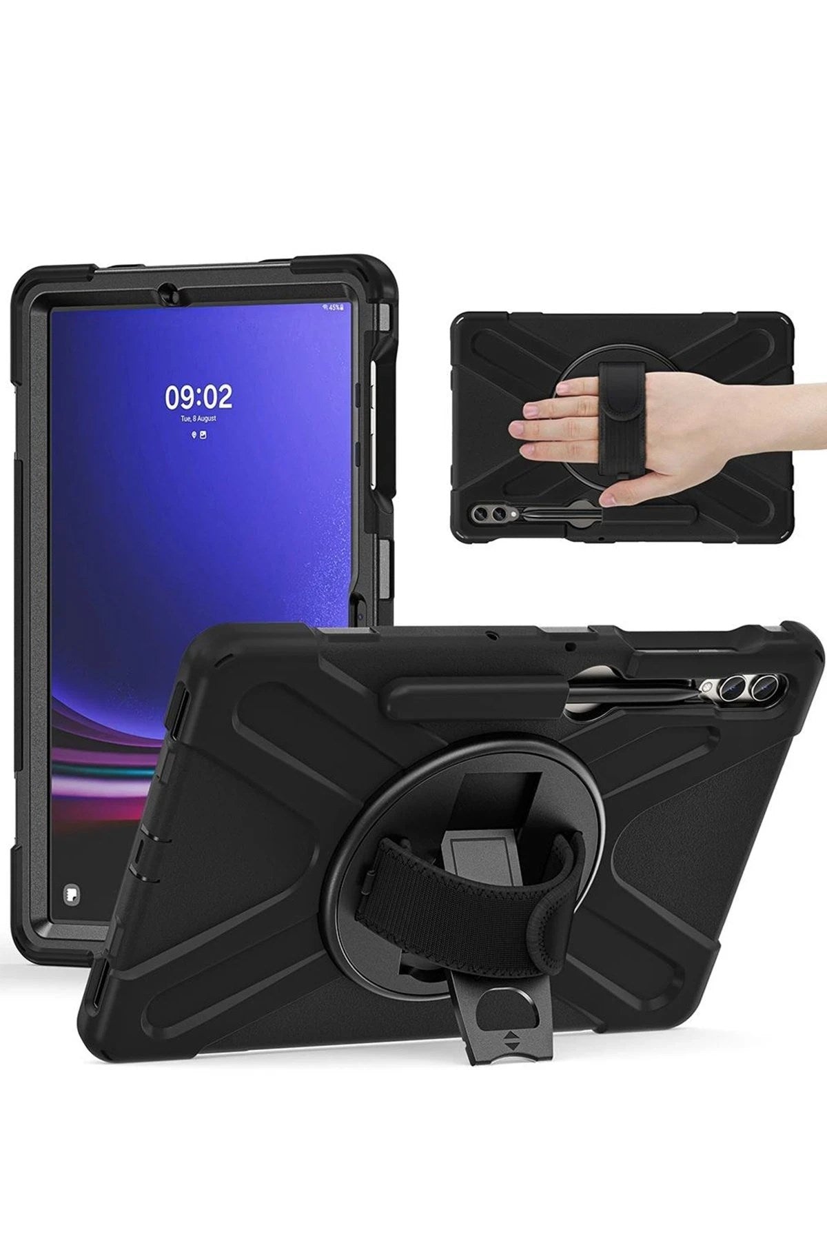 Mey İthalat® Samsung Galaxy X610 Tab S9 FE Plus 12.4 Kılıf Amazing Tablet Kapak - Siyah
