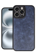 Mey İthalat® iPhone 16 Pro Max Kılıf Aras Deri Kapak - Lacivert