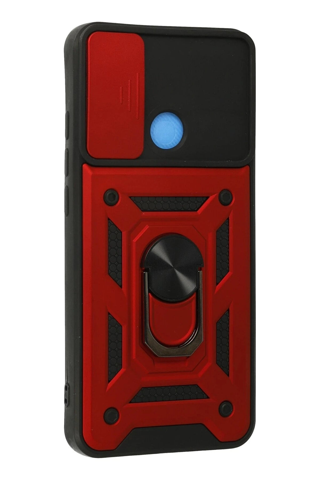 Mey İthalat® Redmi 9C Kılıf Pars Lens Yüzüklü Silikon - Kırmızı