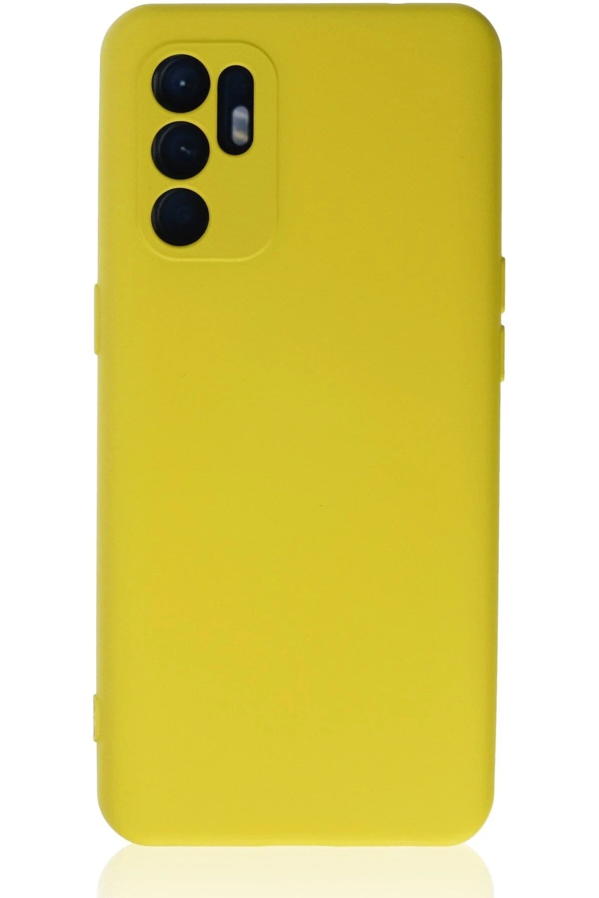 Mey İthalat® Reno 6 Kılıf Nano içi Kadife Silikon - Sarı1