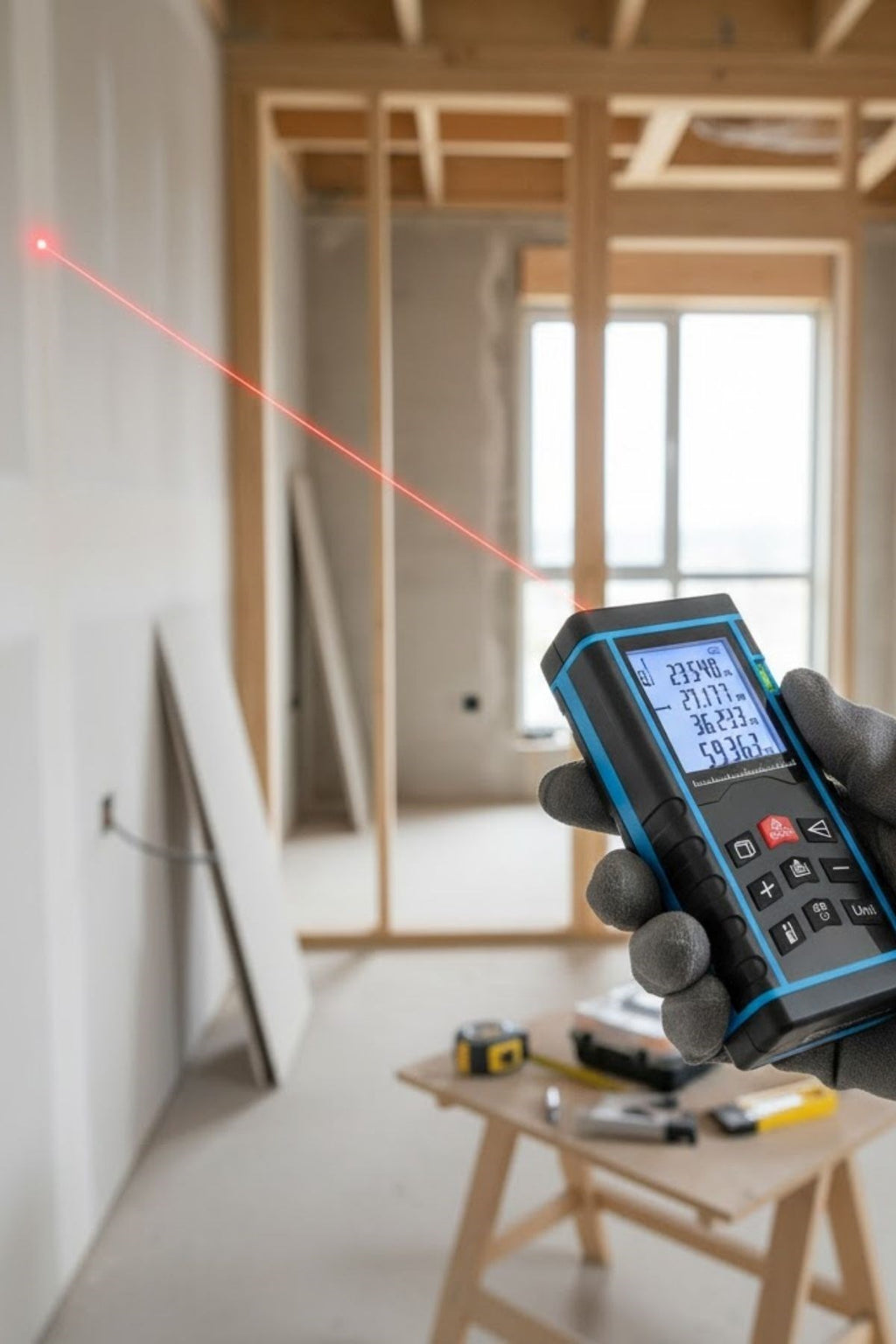 Profesyonel 40 Metre Dijital Lazer Metre Ölçüm Cihazı-LCD Ekranlı,Su Terazili,Pisagor Ölçüm Fonksiyonlu,20 Kayıt Hafızalı,Hassas Lazer Ölçer