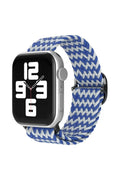 Mey İthalat® Watch 38mm Star Kordon - Zigzag Beyaz-Mavi