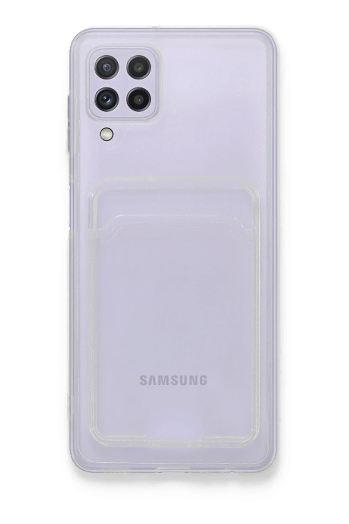 Mey İthalat® Samsung Galaxy A22 Kılıf Kart Şeffaf Silikon - Şeffaf