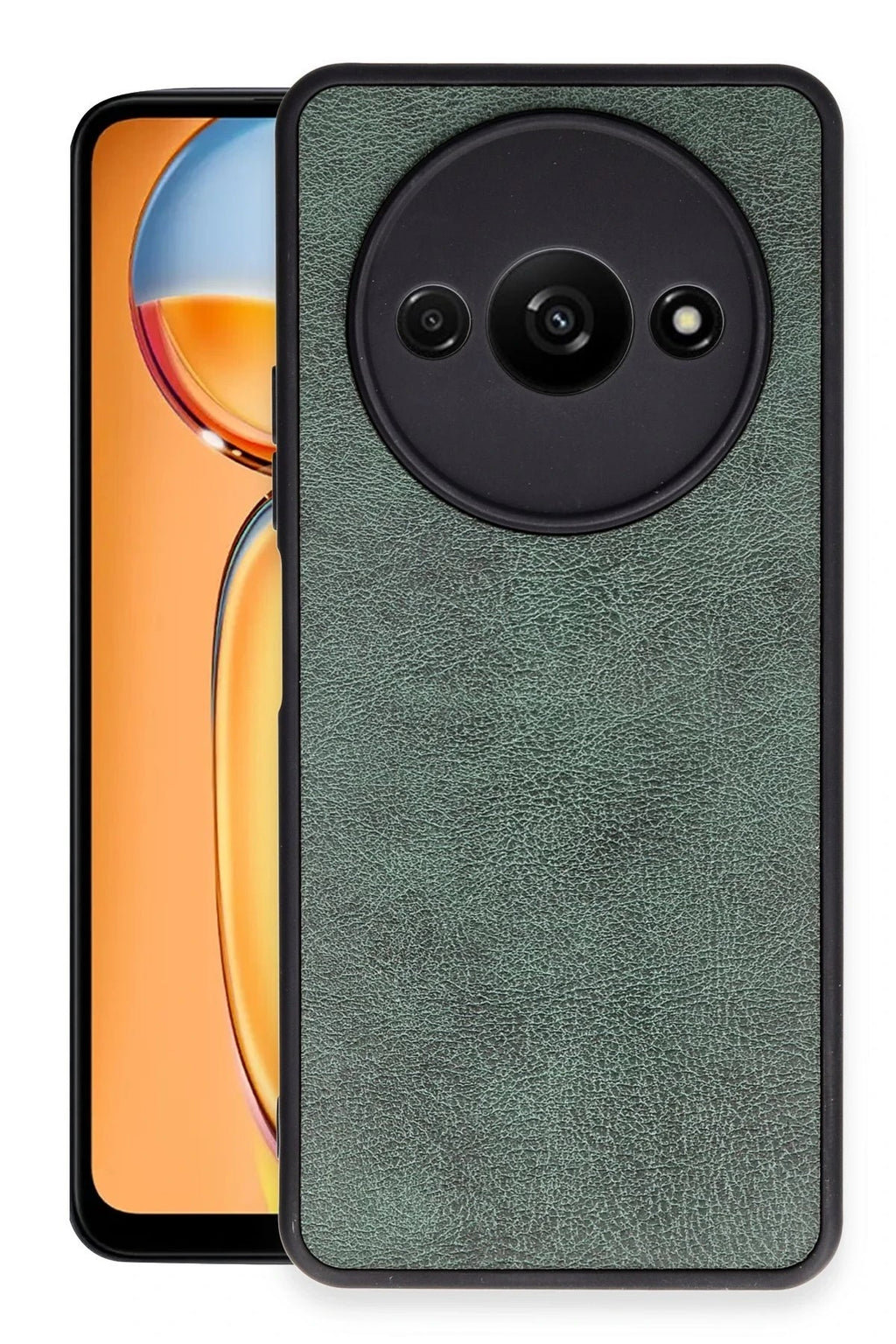 Mey İthalat® Redmi A3 4G Kılıf Aras Deri Kapak - Koyu Yeşil
