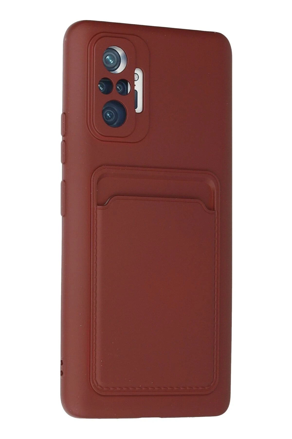 Mey İthalat® Redmi Note 10 Pro Kılıf Kelvin Kartvizitli Silikon - Bordo