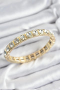 Mey İthalat® Pirinç Zirkon Taşlı Kare Model Gold Renk Lastikli Kadın Bileklik