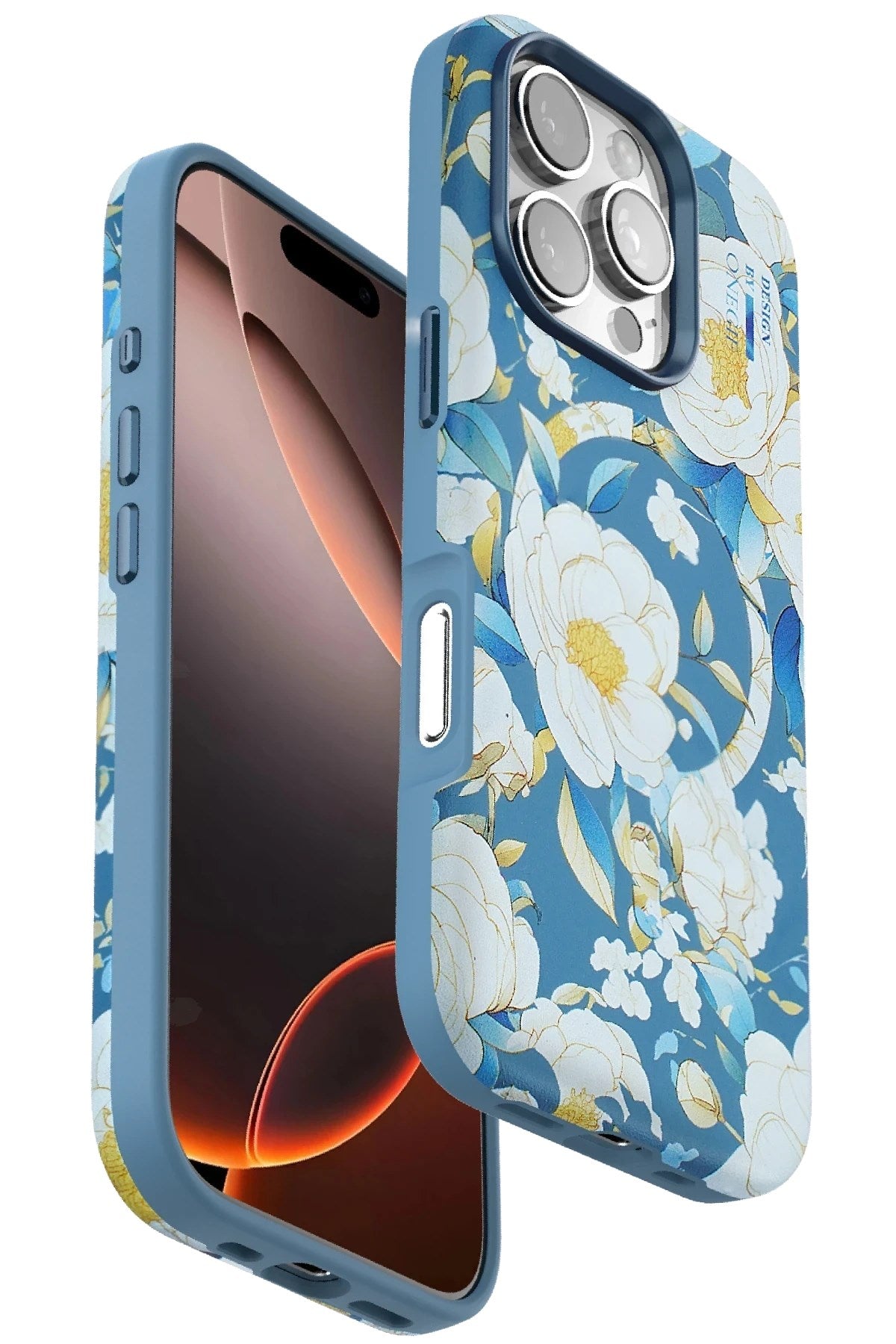 Mey İthalat® iPhone 16 Pro Max Flower Series Magsafe Kapak - Mavi