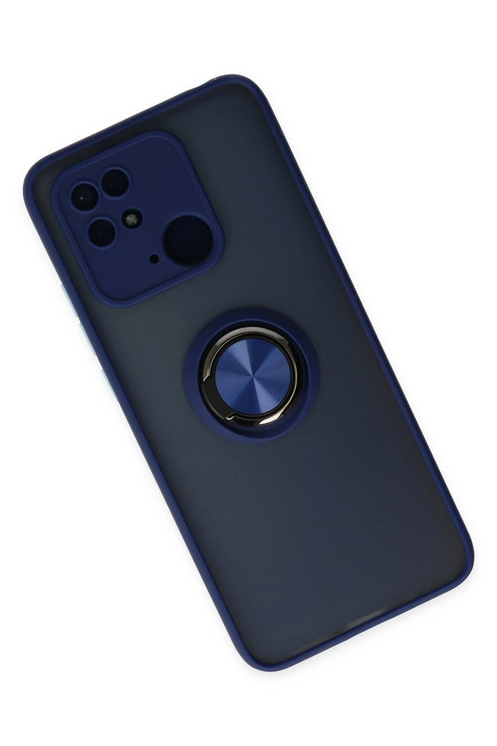 Mey İthalat® Redmi 10C Kılıf Montreal Yüzüklü Silikon Kapak - Lacivert