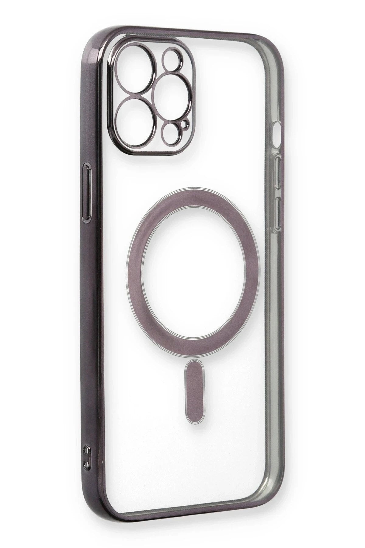 Mey İthalat® iPhone 12 Pro Kılıf Magneticsafe Lazer Silikon - Siyah