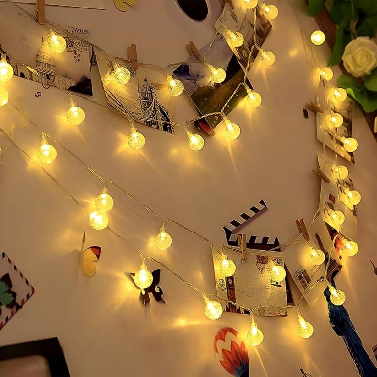Mini Boncuk Detaylı 3.5 Metre USB LED Işık – 20 LED’li Dekoratif Ortam Aydınlatması