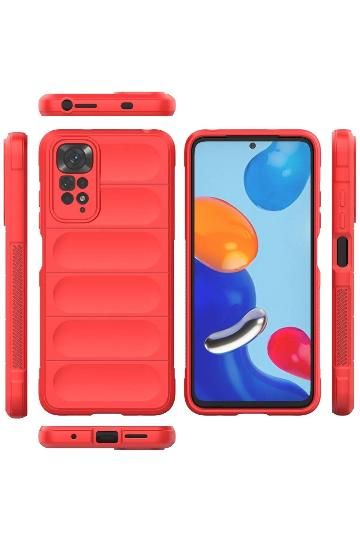 Mey İthalat® Redmi Note 11 Kılıf Optimum Silikon - Kırmızı
