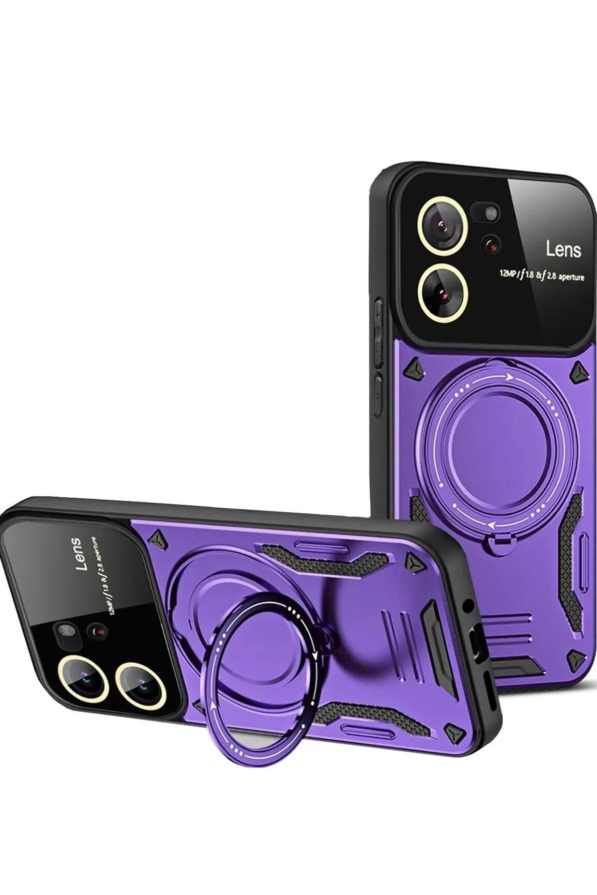 Mey İthalat® Mi 13T Pro Kılıf Joy Lens Standlı Kapak - Mor