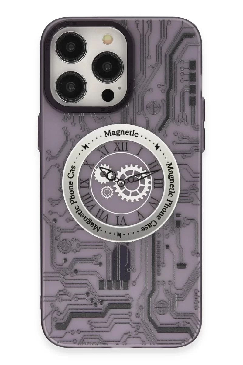 Mey İthalat® iPhone 14 Pro Kılıf Apollo Magneticsafe Desenli Kapak - Apollo Mor - 5