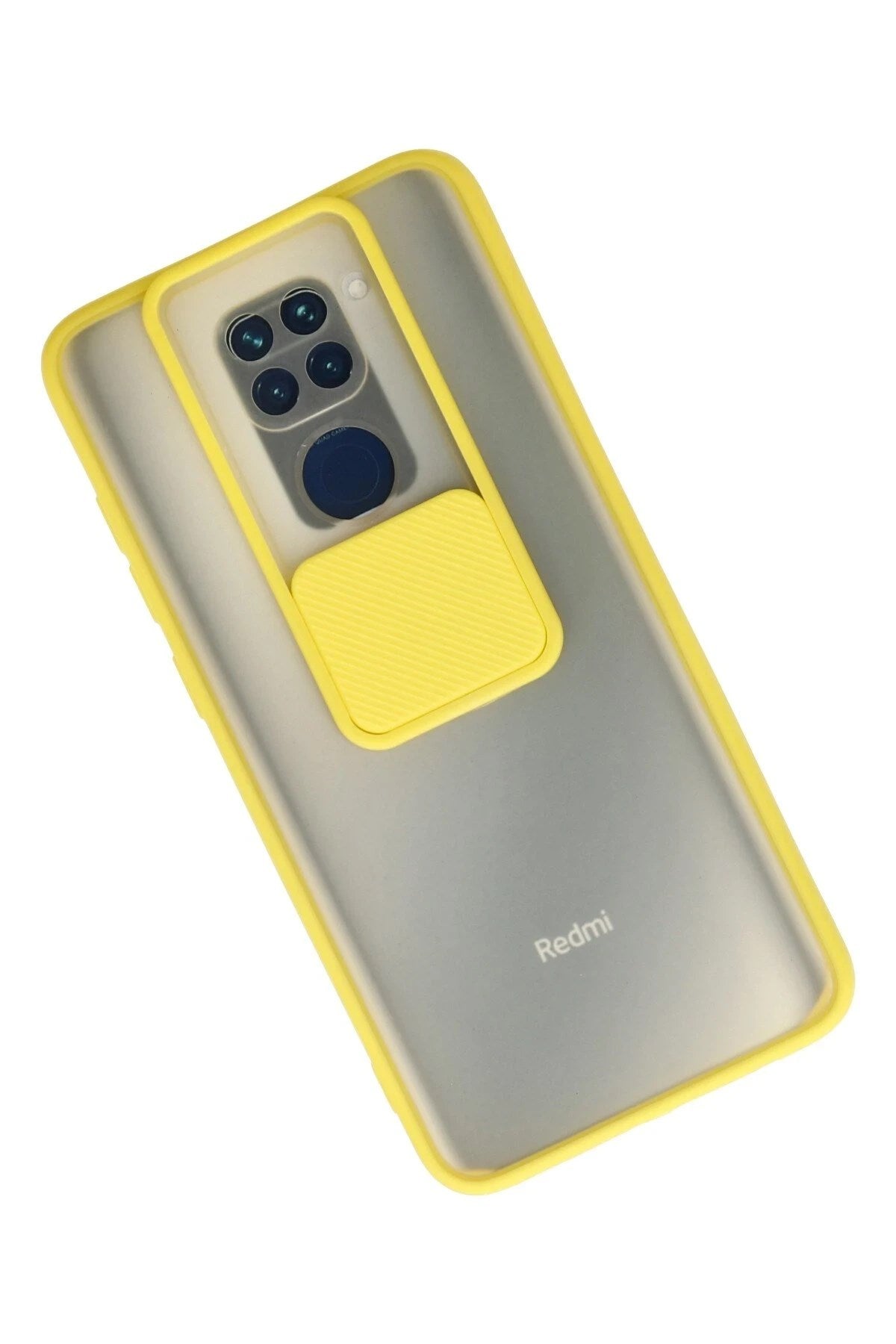 Mey İthalat® Redmi Note 9 Kılıf Palm Buzlu Kamera Sürgülü Silikon - Sarı